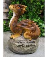 Ebros &#39;Home is Where My Dragon is&#39; Baby Dragon on Rock Resin Figurine 7.... - $36.66 CAD