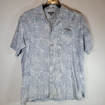 Eddie Bauer Mens Button Down Shirt XL Tall Short Sleeve Botanical Leaves - $13.95