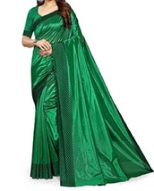 Women&#39;s Multicolor Pure Silk Saree With Blouse Traditional Bollywood Sari Dress - £17.13 GBP