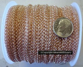 FINE Jewelry chain 12&#39;  2mm Lt Rose Gold cable close link chain 17 links... - $5.89