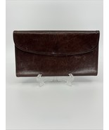 COACH Vintage Wallet Water Buffalo Brown Leather Envelope Snap Checkbook - $745.57 MXN