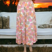 Woman Within Linen Skirt M Modest Maxi Full Flowy Floral Cottagecore Ela... - £27.37 GBP