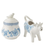 Pioneer Woman Agatha Stoneware Sugar Bowl Creamer Blue White Kitchen Gift NEW - $887.52 MXN