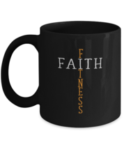 Coffee Mug Funny Faith Fitness Cross  - £15.99 GBP