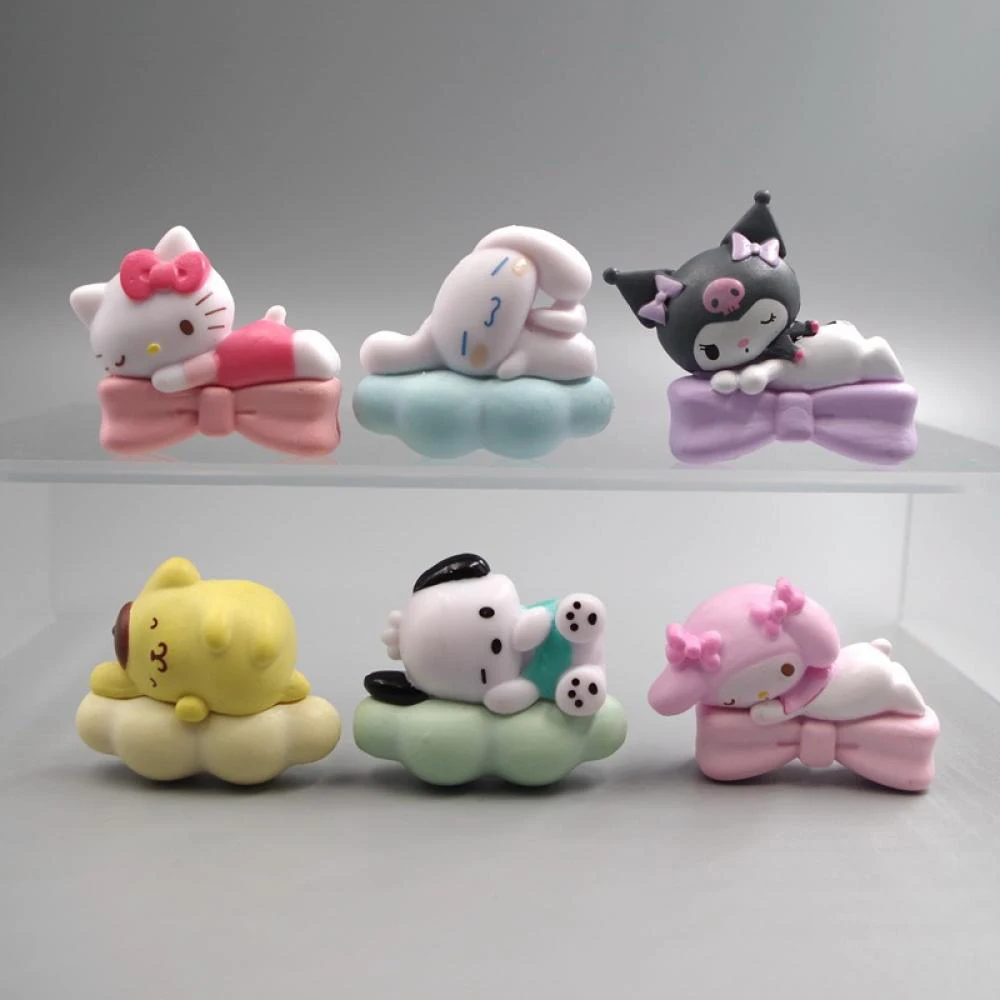 Anime Figures Sanrio Hello Kitty Melody Kuromi Bow Series Japanese Toys Cute - £13.32 GBP+
