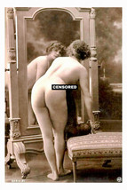 rp17551 - Nude young woman standing looking into a mirror - print 6x4 - £2.15 GBP