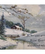 New Years Vintage Postcard Antique Winter Scene - £8.60 GBP