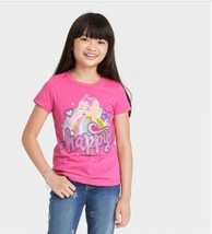 Girls&#39; XS JoJo Siwa &#39;Happy&#39; Short Sleeve Graphic T-Shirt  Pink New with Tags  - £7.81 GBP