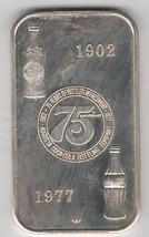 Augusta Coca-Cola Bottling Company  75 Years 999 Silver Coin Ingot - £85.63 GBP