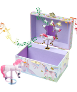 Musical Jewelry Box for Girls with Spinning Unicorn, Glitter Rainbow and... - $19.86 CAD