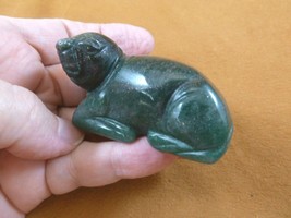 (Y-SEAL-714) green Aventurine SEAL gemstone carving FIGURINE gem seals s... - £13.98 GBP