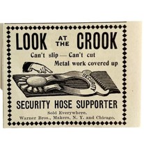 Warner Bros Security Hose Support 1894 Advertisement Victorian Fashion A... - $9.99