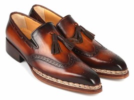 Paul Parkman Mens Shoes Loafers Brown Tassel Welted Handmade Slip-On 8507-BRW - £616.93 GBP