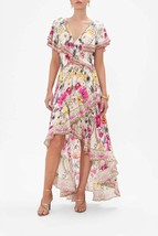 Camilla frill sleeve long dress in DESTINY CALLING - $348.00