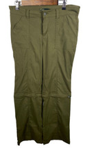 Prana Size 10 Pants Green Zip Off Convertible Hiking Breathable Womens Outdoor - £58.59 GBP