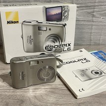 Nikon Coolpix L6 6MP Digital Camera Bundle 3x Optical Zoom Silver Point ... - $48.88