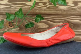Antonio Melani Size 6.5 M Orange Round Toe Flat Leather Women - £15.87 GBP