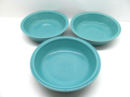 Fiesta HLC USA  Cereal Soup Bowls Turquoise 7” Bundle of 3 Excellent - £22.75 GBP