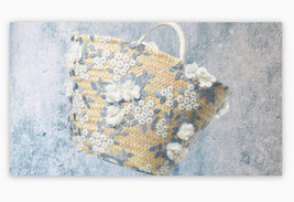Tote Bag Caterina Bertini x Anthropologie Embellished Straw  New Exotic - $134.63