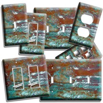 RUSTED WORNOUT RUSTIC COPPER GREEN PATINA LOOK NOT METAL LIGHT SWITCH OU... - $8.99+