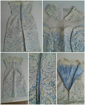 VTG Antique Womens Lace Sheer Top Handmade Dress Short Sleeve - £80.12 GBP