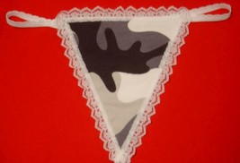 New Womens Gray CITY CAMO Camoflauge Gstring Thong Lingerie Military Pan... - $19.99