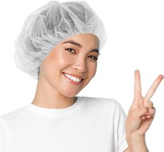 100-pcs Disposable Bouffant Cap Hair Net Head Cover Industrial/Medical 21in - £24.53 GBP