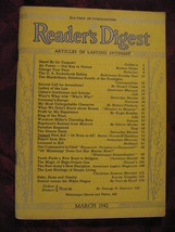 Readers Digest March 1942 Robert Flaherty Helen Hayes Stuart Chase Hugh Bradley - £5.39 GBP