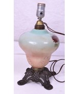 Antique Lamp Gone With the Wind GWTW imbossed Glass Brass Base Electric ... - $479.73 MXN
