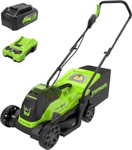 Greenworks 24V 13&quot; Brushless Cordless (Push) Lawn Mower, 4.0Ah Battery And - £181.73 GBP