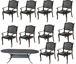 11 piece cast aluminum dining set outdoor patio furniture Nassau table c... - £2,592.88 GBP