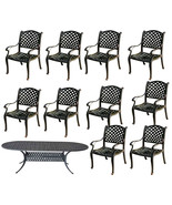 11 piece cast aluminum dining set outdoor patio furniture Nassau table c... - £2,625.71 GBP