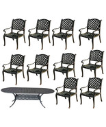 11 piece cast aluminum dining set outdoor patio furniture Nassau table c... - $5,207.62 CAD