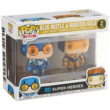 Funko Pop! Heroes: DC Heroes Booster Gold &amp; Blue Beetle (Metallic Versions) Viny - £36.62 GBP