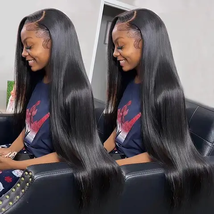 Silky straight human hair lace front wig/30 inch Brazilian hair straight... - $310.00+