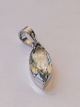 Beautiful Natural Green Amethyst Pendant in 925 Sterling Silver - £45.63 GBP