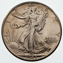 1945 50C Walking Liberty Half Dollar, Choice BU Condition, Nice Eye Appeal - $57.17
