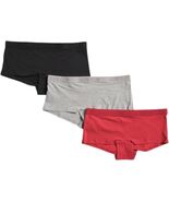 Calvin Klein Women's Monochrome Cotton Boyshort 3 Pack Red/Black/Grey Me... - $38.79