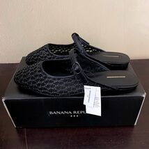 Banana Republic Womens Black Woven Mesh Mary Jane Mules Flats Size 7 NEW - $69.29