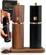 Wooden Salt &amp; Pepper Grinder Adjustable Ceramic Mills, Refillable Manual... - $149.00