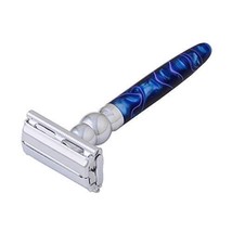 Pearl Shaving Double Edge Butterfly Safety Razor Platinum-63 (BLUE) - £27.68 GBP