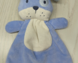 Puppy Dog periwinkle blue white gray security blanket flat plush baby lovey - $17.81