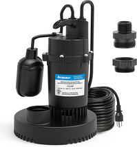 Acquaer 1/3HP Sump Pump, 3040GPH Submersible Clean/Dirty Water Pump with Automat - £149.54 GBP