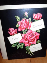 Vintage Today Tomorrow and Always Rose Bouquet Greeting Card Unused - $5.99