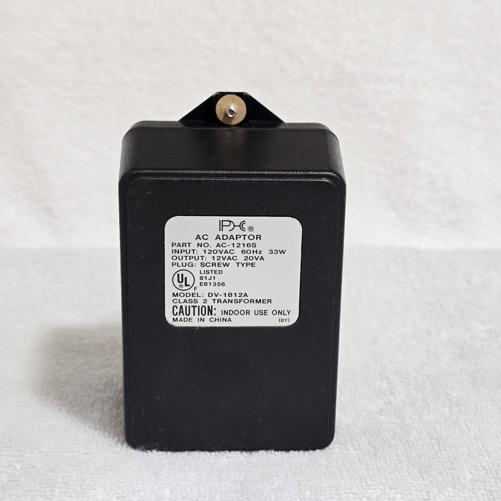 Vintage IPC AC Adapter AC-1216S 12V AC 20VA Class 2 Transformer NOS Item image 3