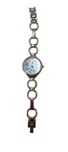 Ladies Fleur De Lis Silver Tone Quartz Watch New Battery Japan Movement - $232.24 MXN