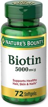 Natures Bounty Super Potency Biotin 5000 mcg 72 soft gels - $13.99