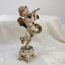 Vtg. Fontanini Depose Italy Angel Cherub Playing The Flute On A Pedestal... - £22.74 GBP