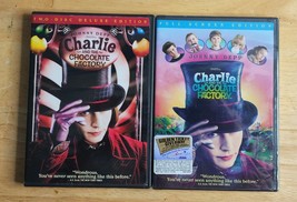 Charlie and the Chocolate Factory Lot of 2 Full Screen and 2 Disc Deluxe Edition - £9.48 GBP