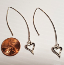 All Solid Sterling 925 Silver Designer MWS Mark Wasserman Samara Heart Earrings - £13.40 GBP